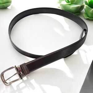 TOMMY HILFIGER LEATHER BELT Brown Black Leather Men’s Size 38 FAST SHIP 1343-24